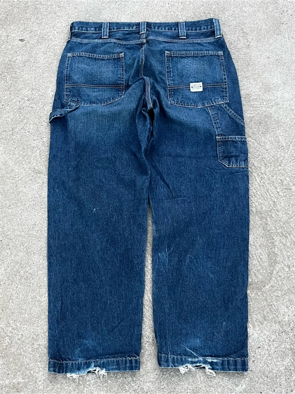 Men's Dark Blue Carpenter Jeans - Classic Straight Fit